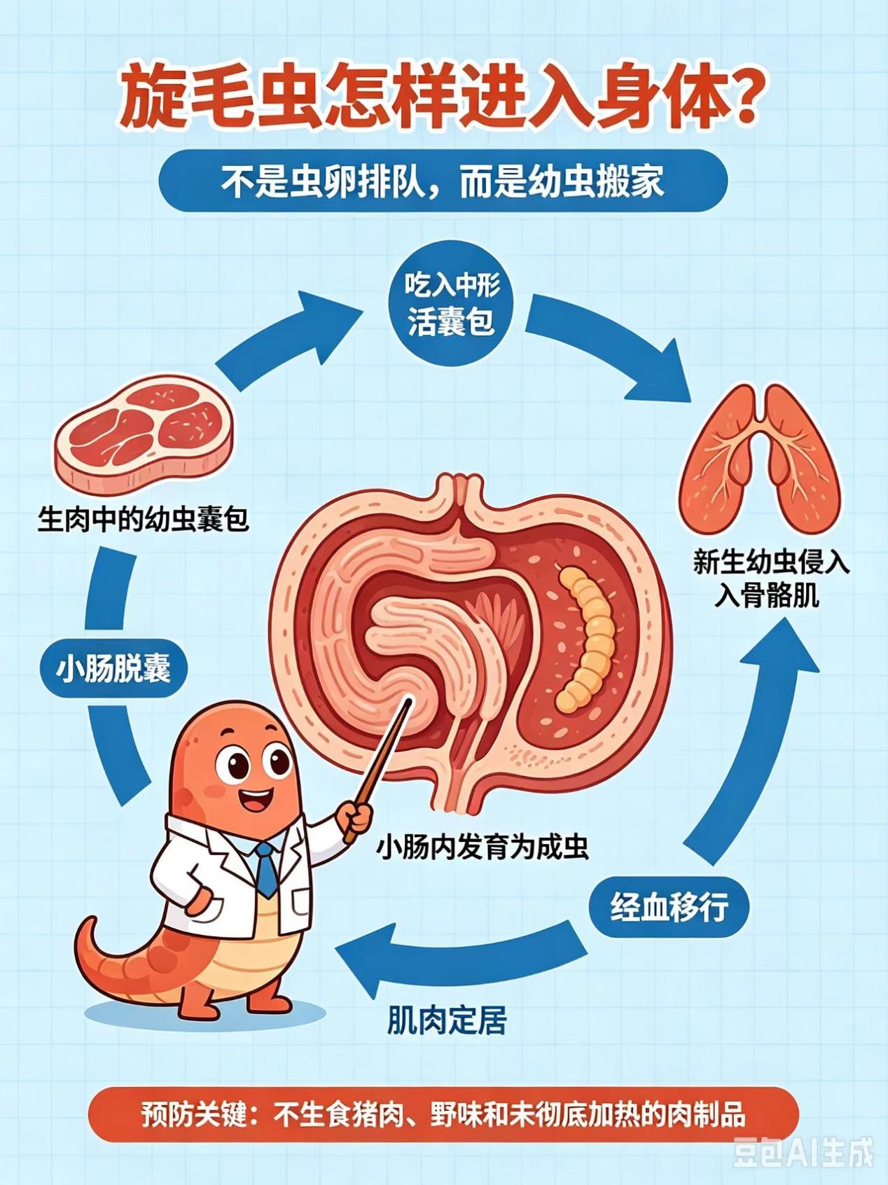 旋毛形线虫宿主示意图